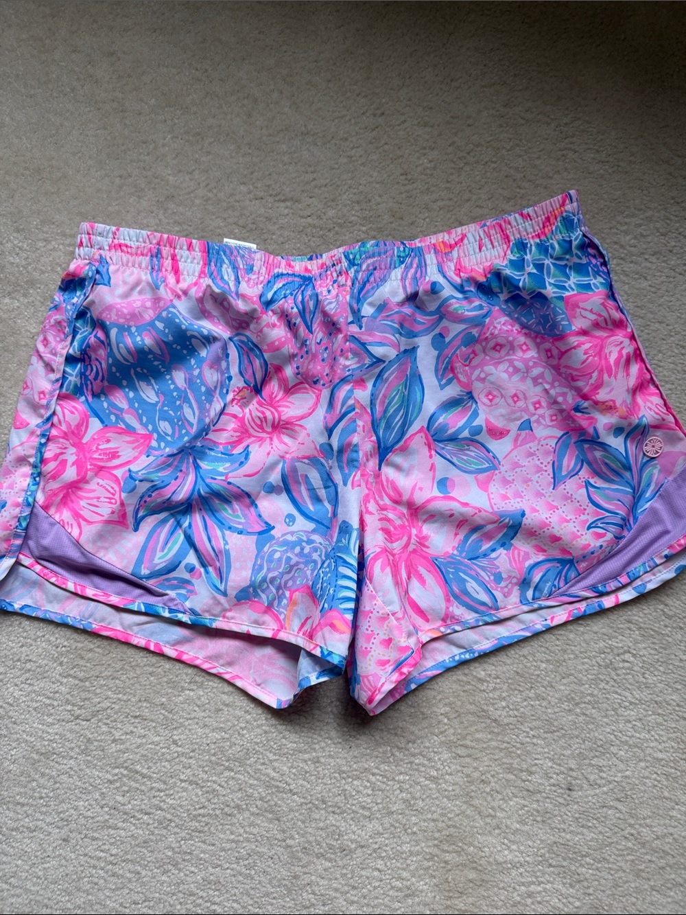 Lilly Pulitzer Pink & Blue Floral Athletic Shorts